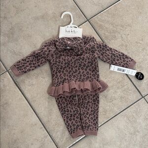 Pink Leopard Print Baby Outfit